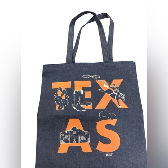Texas Graphic Denim Tote Bag - Picture 5 of 8